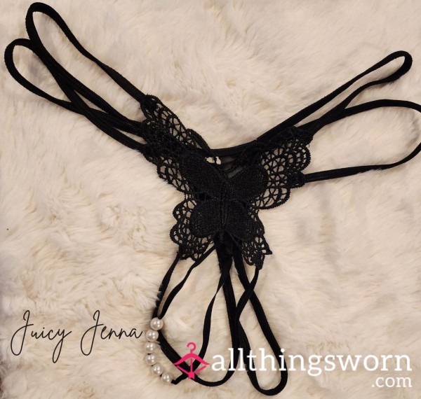 Crotchless Bead String Thong