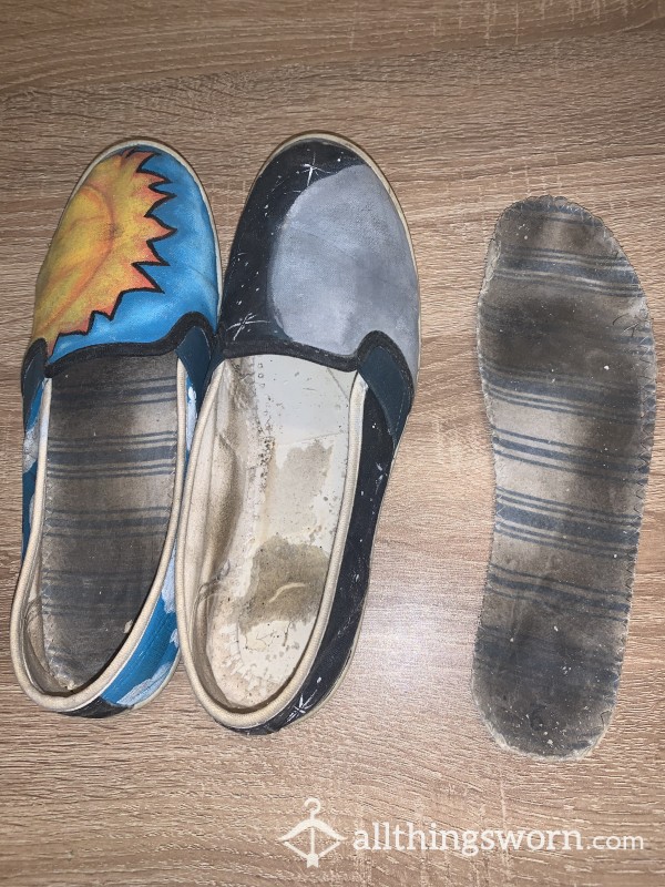 Custom Size 9 Very Worn Slip Ons