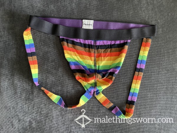 Customizable Rainbow Stripe MeUndies Size 2XL Jock Strap