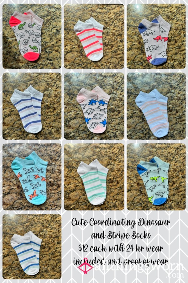 Cute Coordinating Ankle Socks 24 Hr Wear Included