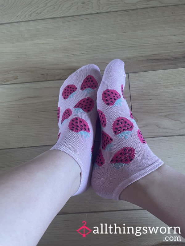 Cute Pink Strawberry Socks
