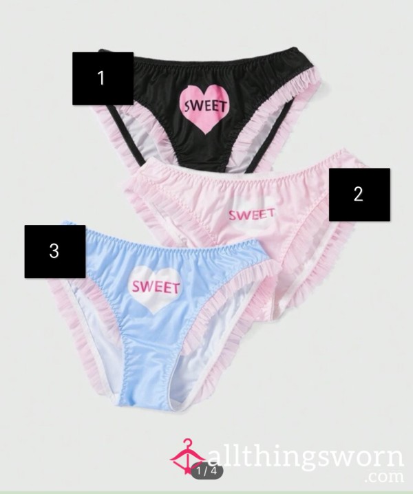 Cute Quirky Frill Sweet Heart Panties