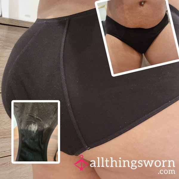 Day Worn Black Absorbant Panties