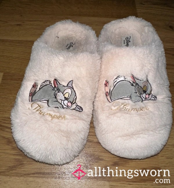 Dirty Disney Thumper Pink Fluffy Slippers UK Size 5