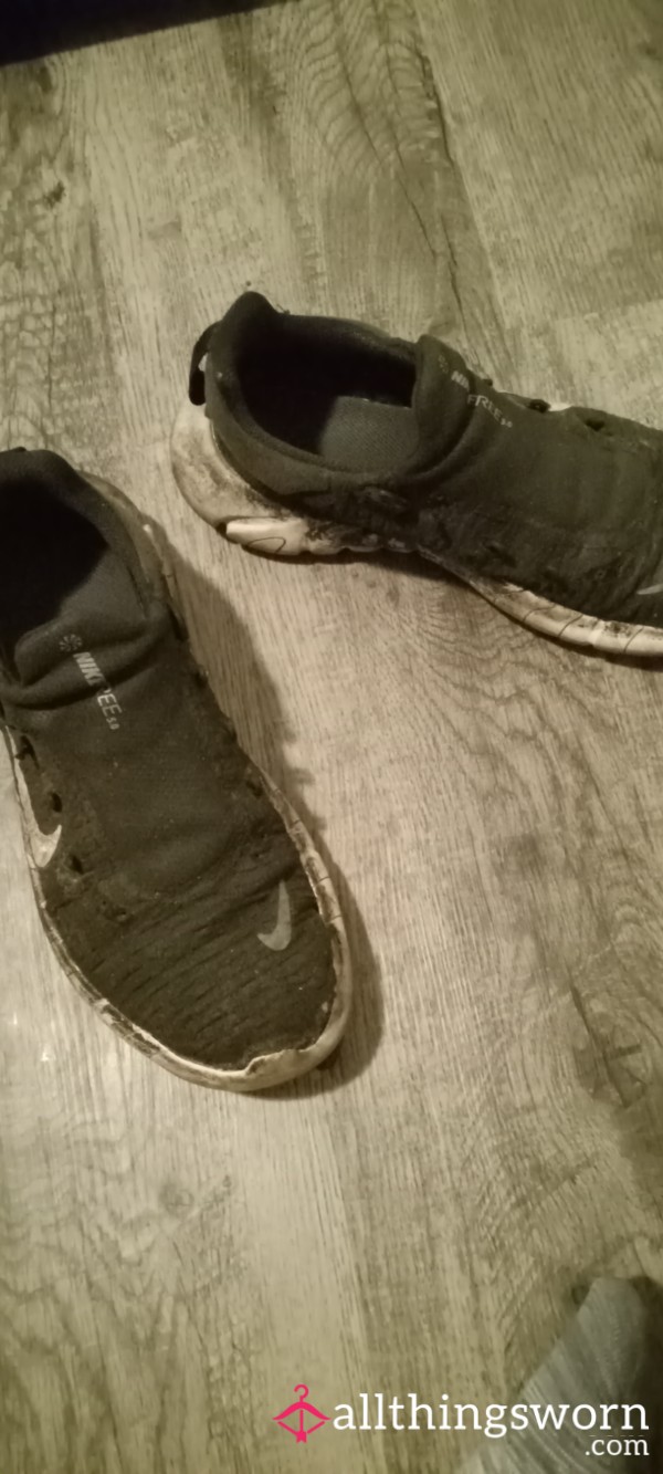 Dirty, Torn Up Black Nikes