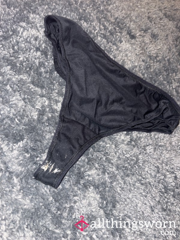 Dirty, Well Worn, Thongs, Black