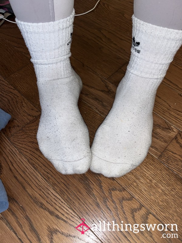 Dirty White Adidas Socks