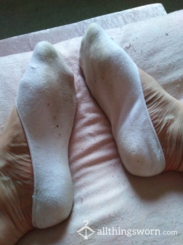 Dirty White Trainer Socks X2 Pairs