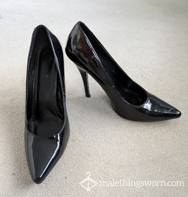 Dress Up Black Patent Stilettos