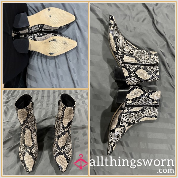 Faux Snakeskin Boots Size 10