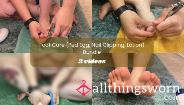 Feet Care (Ped Egg, Nail Clipping, Lotion) Video Bundle (3 Videos)