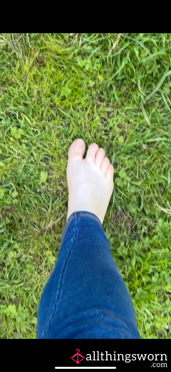 Feet Walking On Grass, Preview Video Of Voice And Feet.