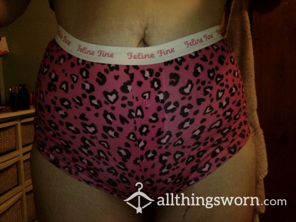 Feline Fine Pink Cheetah Print Boy Shorts