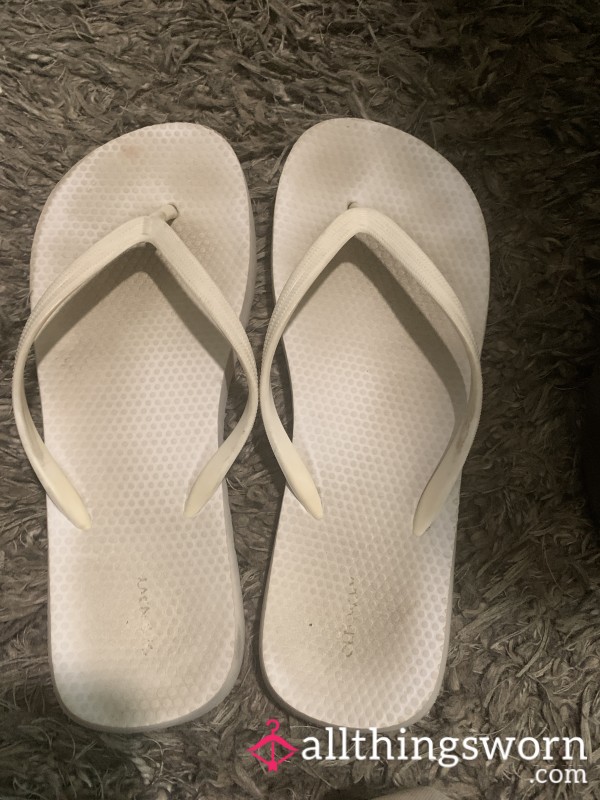 Flip Flops White With My Feet Imprints