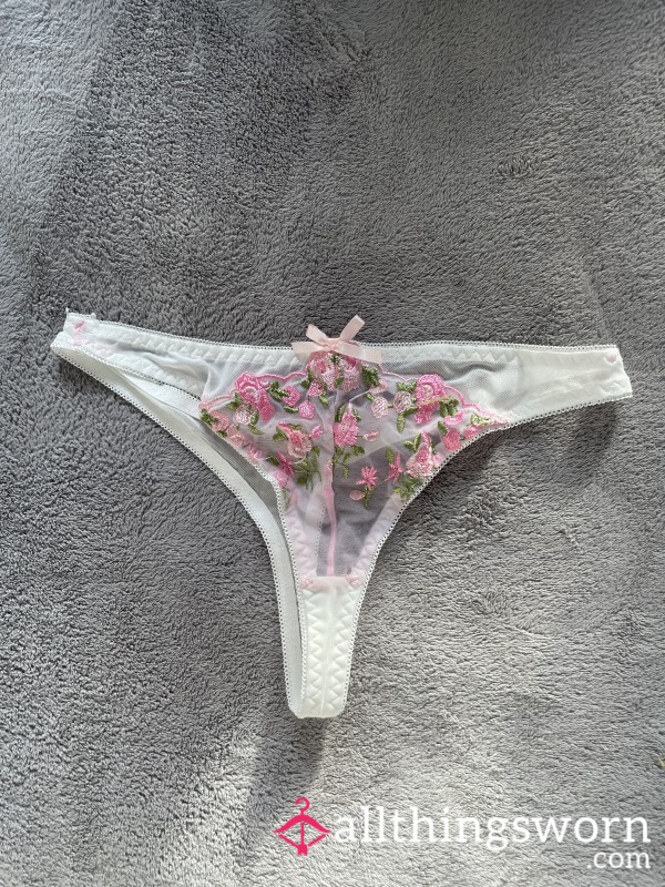 Floral Pretty Thong Available For Wear