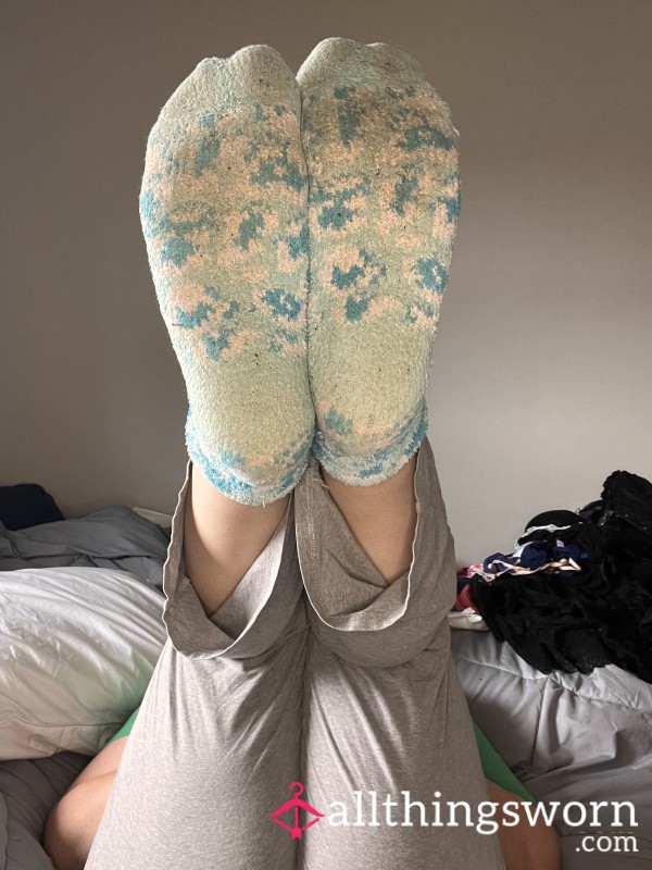 Furry Blue Socks