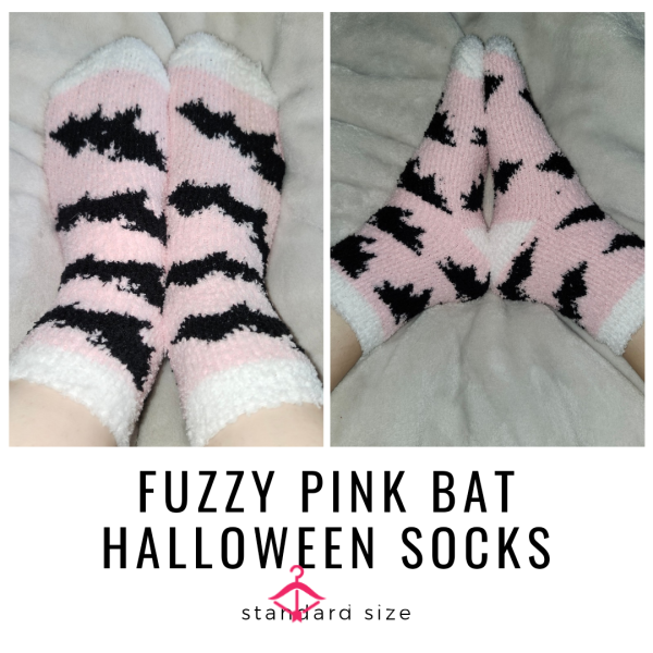 FUZZY PINK BAT SOCKS