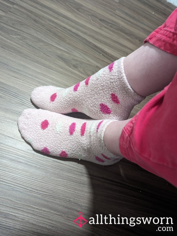 Fuzzy Polka Dot Spa Socks