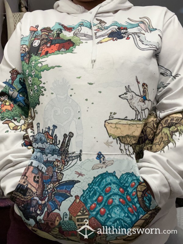 Ghibli Sweater/ White Sweater/ Size XL