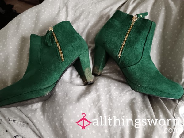 Green Ankle Boots UK Size 6 - Worn For Wedding