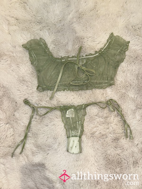 Green Mesh Lingerie Set