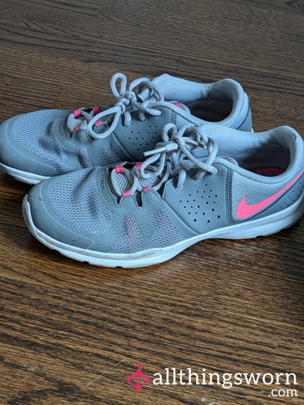 Grey And Pink Nike Running Shoes
