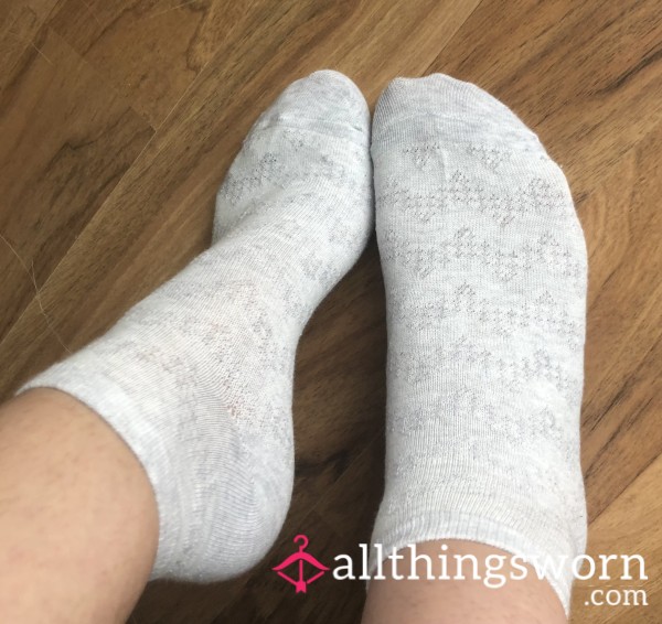 🩶 Grey Cotton Ankle Socks With Muster 🩶