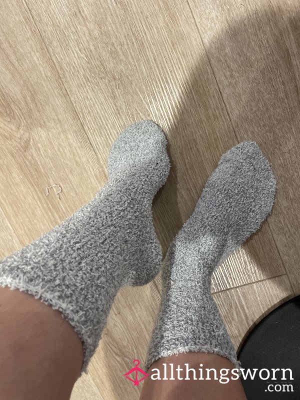 Grey Fluffy Socks