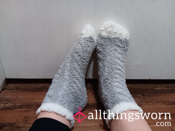 Grey Fuzzy Socks