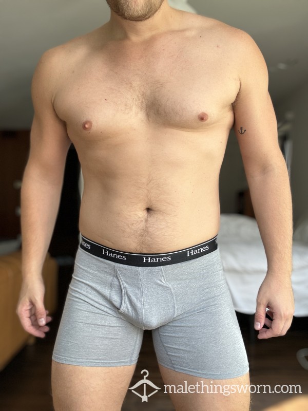 Grey Hanes Boxers