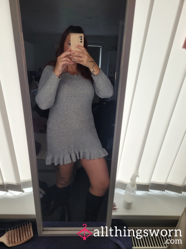 Grey Jumper Dress Worn For 2 Days At Work In My Office