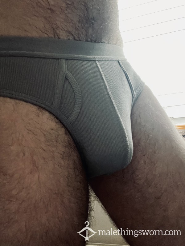 Grey Ribbed Briefs (M)