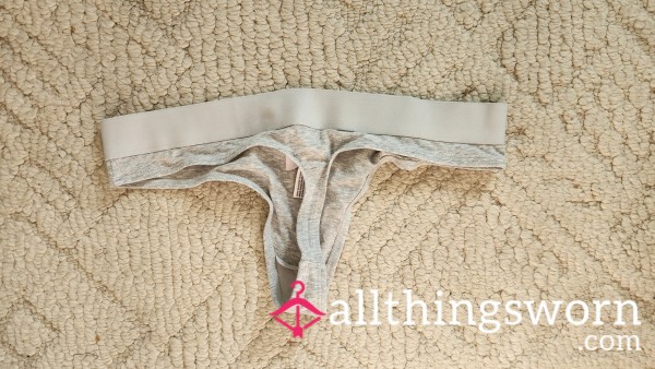 Two Day Grey Stretchy Cotton Thong