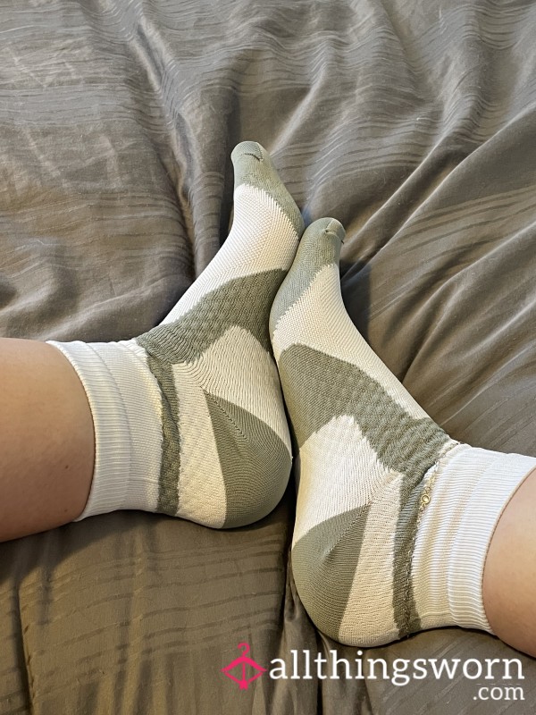 Grey/White Compression Socks