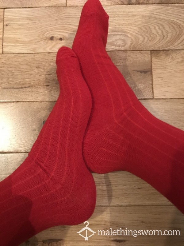 Hackett Luxury Red Ribbed Office Dress Socks, Want To Sniff A Bit Of Cla**?