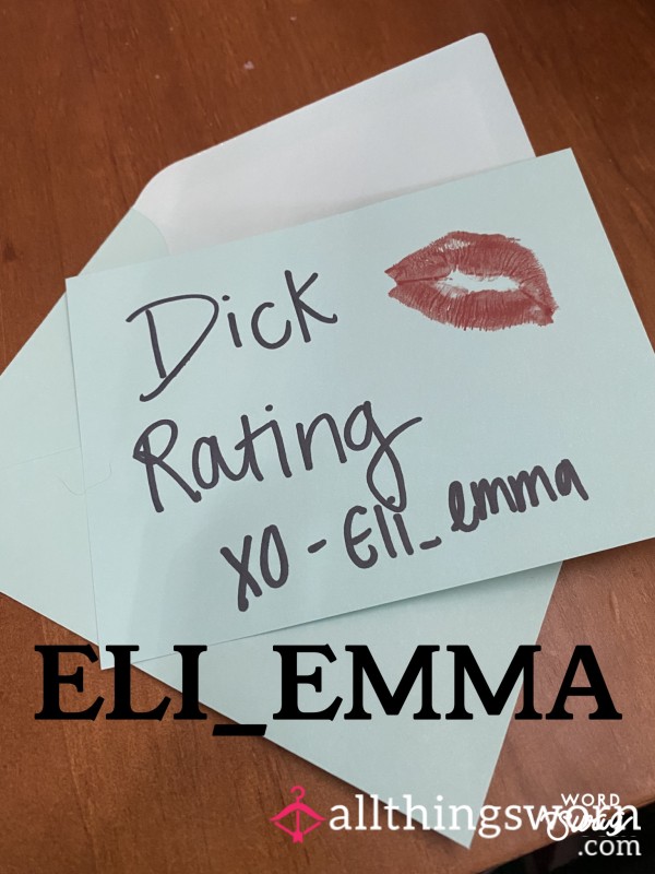 Handwritten D*ck Rating Sent To You By Your Favorite Fitness Trainer