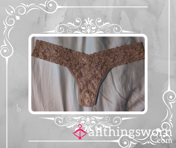 Hanky Panky Brown Lace Thong