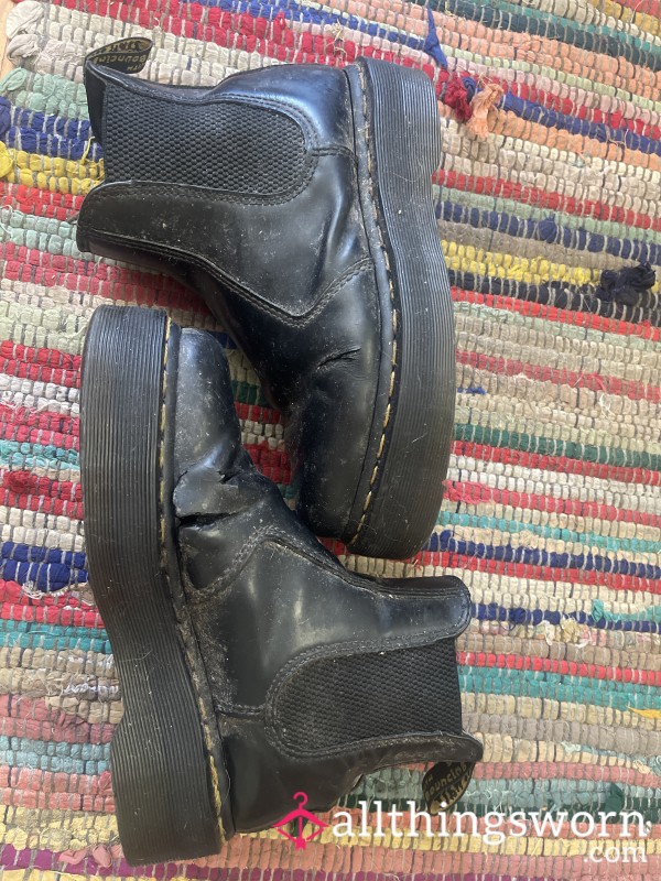 HEAVILY Worn Doc Marten’s Leather Platform Chelsea Boot