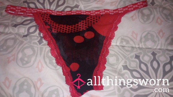 Hot And Ready Red And Black Thongs