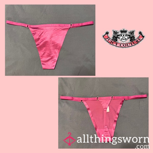 HOT PINK JUICY COUTURE SATIN SILKY THONG MEDIUM - WORN FOR 24 HOURS 💦