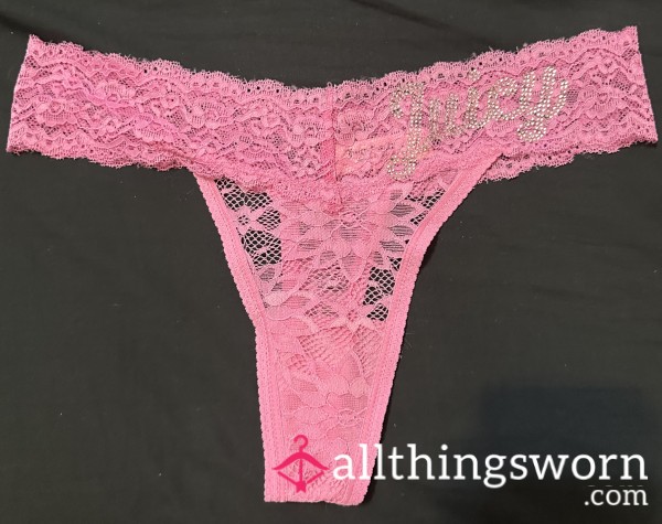 Hot Pink Lace Juicy Couture Thong