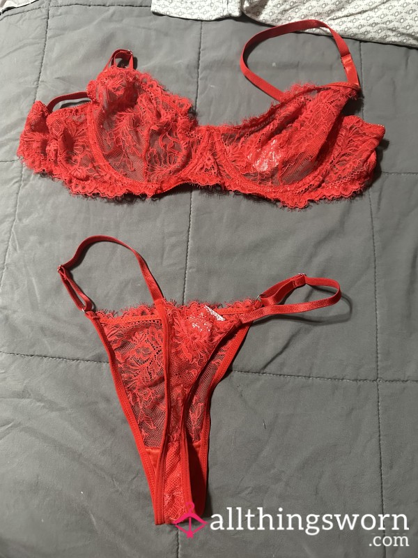 Incredibly S**y Lacy Red Lingerie Set