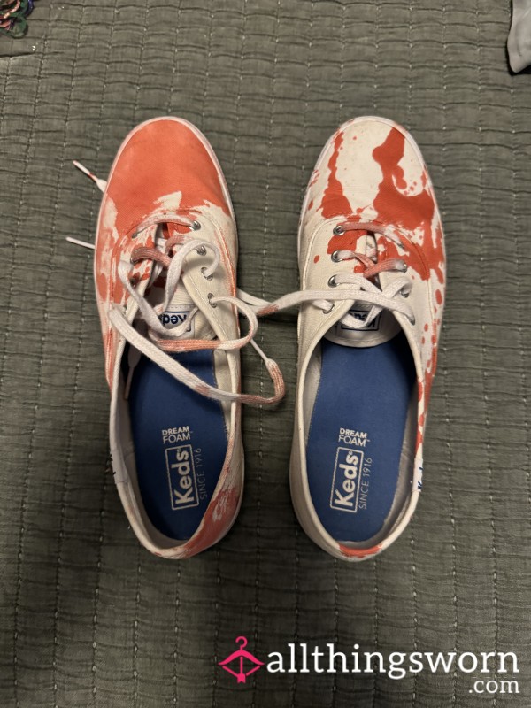 Keds White Champions Size 8 Worn For Zombie Costume