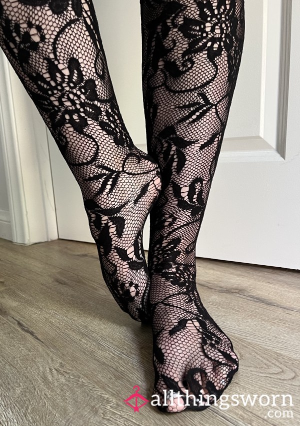 Lace Fishnets Tights - To Be Worn At Roller Derby Convention