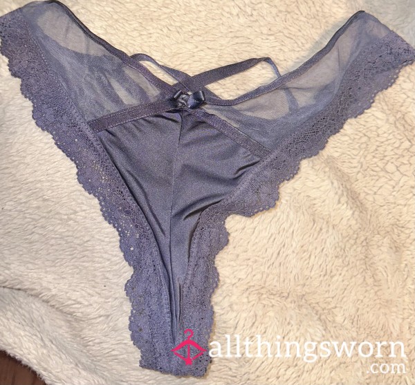 Lacy Purple Well Worn Thong