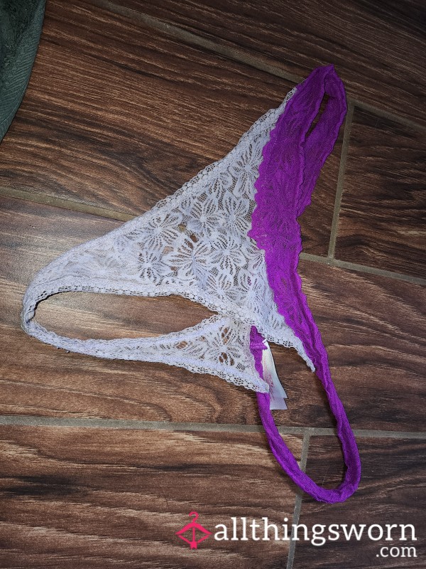 Lilac And Purple Holey Thong