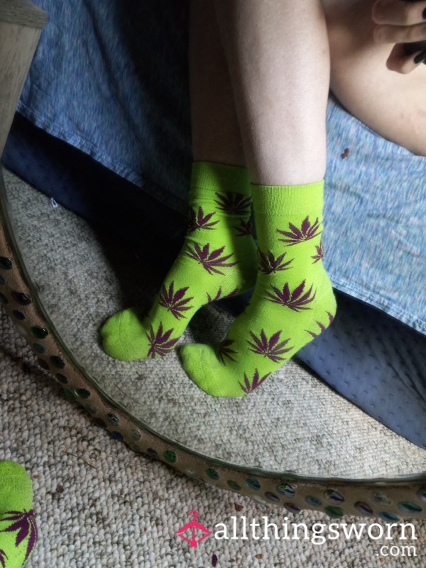 Lime Green 420 Socks