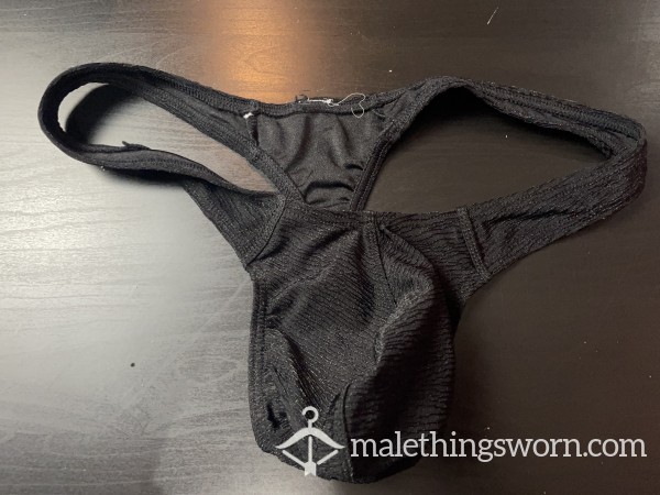 Men’s Black Thong Size Large