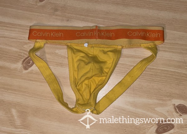 Men's Calvin Klein Yellow And Orange Jockstrap (M)