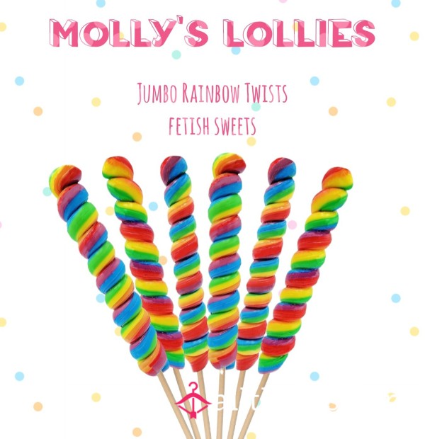 🍭Molly's Lollies - Jumbo Rainbow Twists - Fet**h Sweets - Pu**y Pops - Six Twisted Options - Prep Video Incld🍭